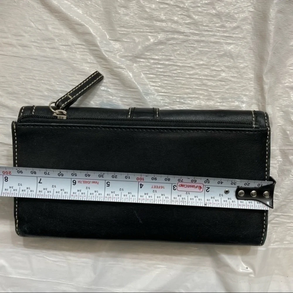 Coach black leather soho checkbook wallet